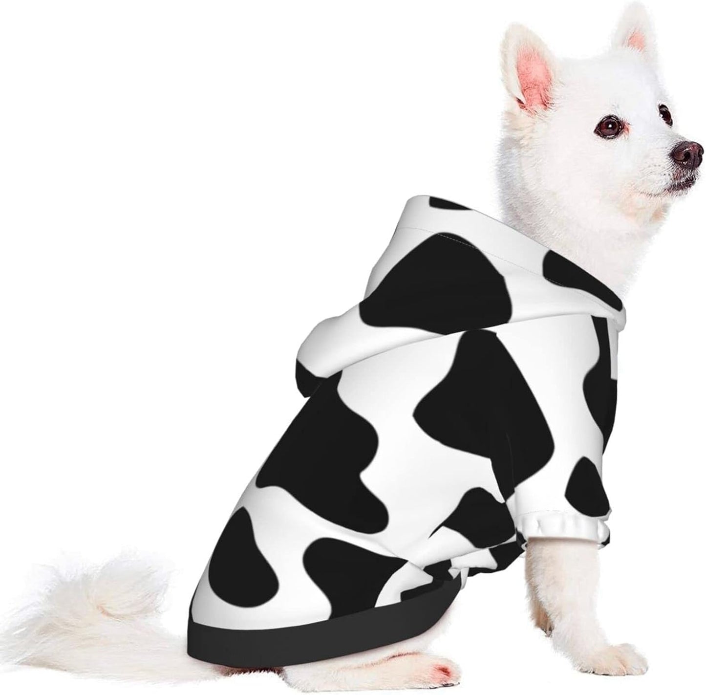 Cow Print Miniature Pets Hoodies Dog Cow Costume Pet Winter Sweatshirt Cow Costume for Small Dogs Pets
