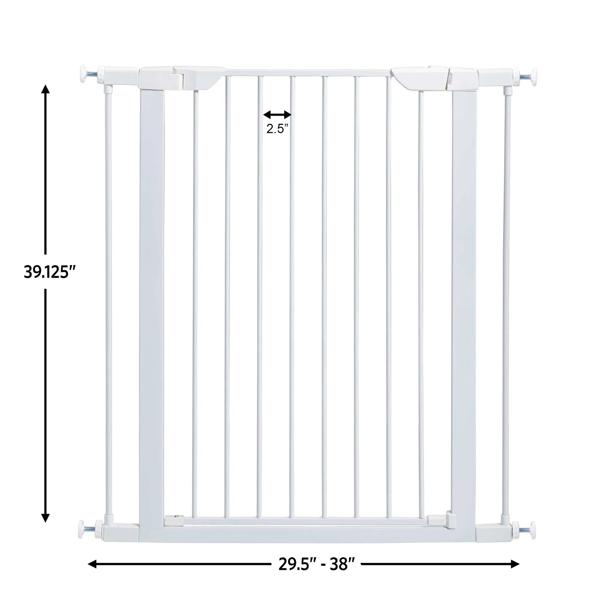 39" White Steel Pet Gate