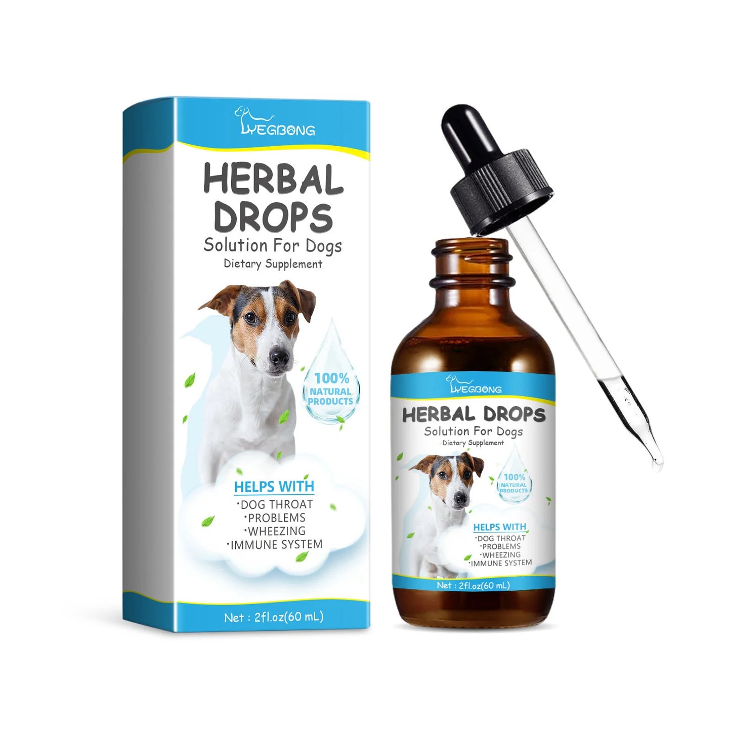 Natural Pet Soothing Drops Ease Cough & Sniffles for Pets