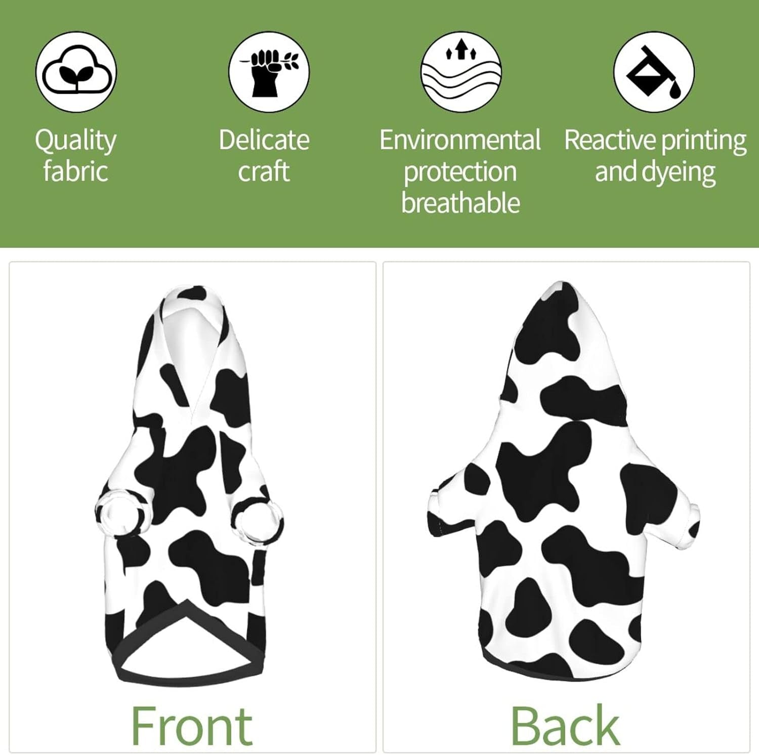 Cow Print Miniature Pets Hoodies Dog Cow Costume Pet Winter Sweatshirt Cow Costume for Small Dogs Pets