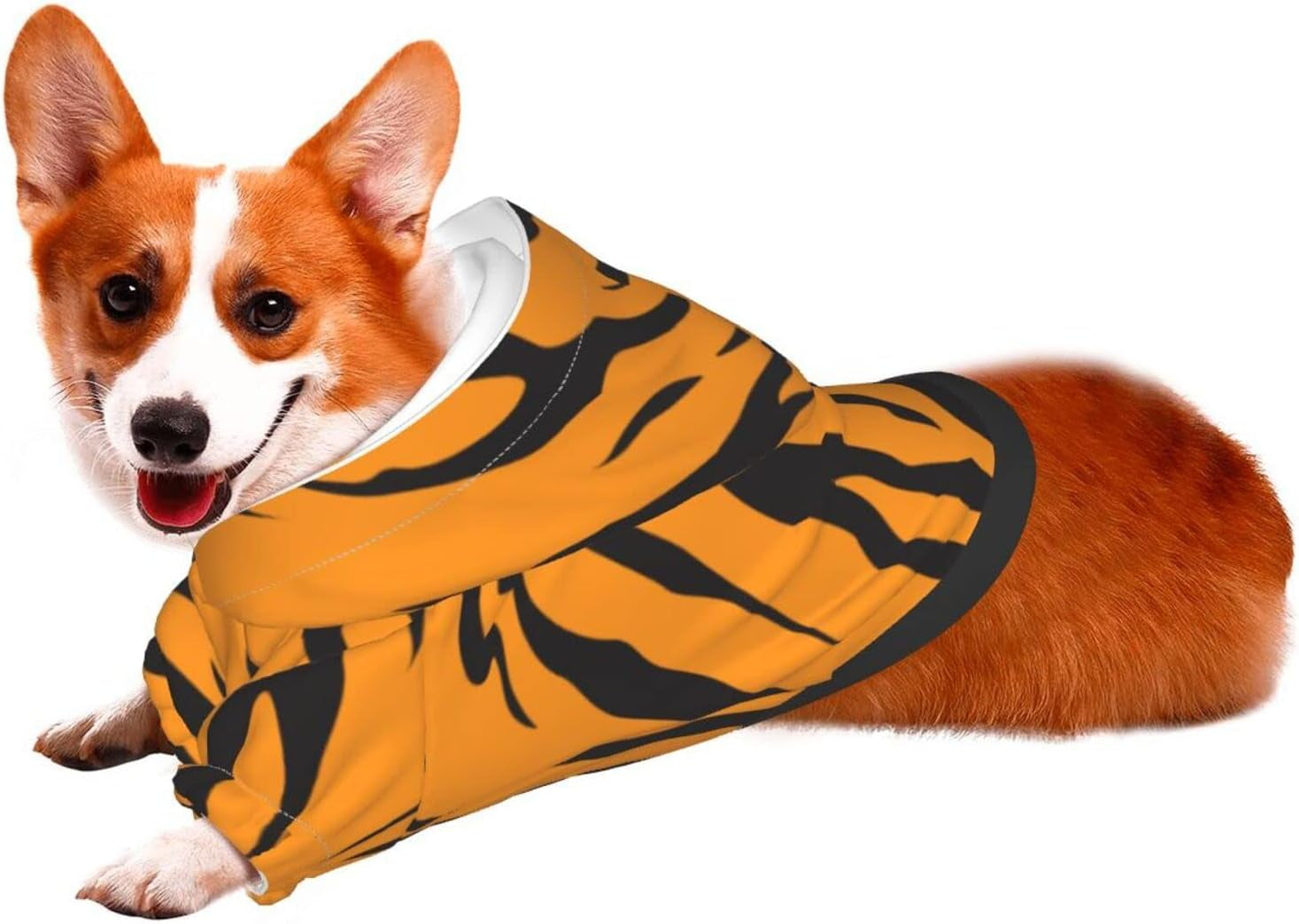 Brown Tiger Miniature Pets Hoodies Tiger Dog Costume Pet Winter Sweatshirt for Small Dogs Pets