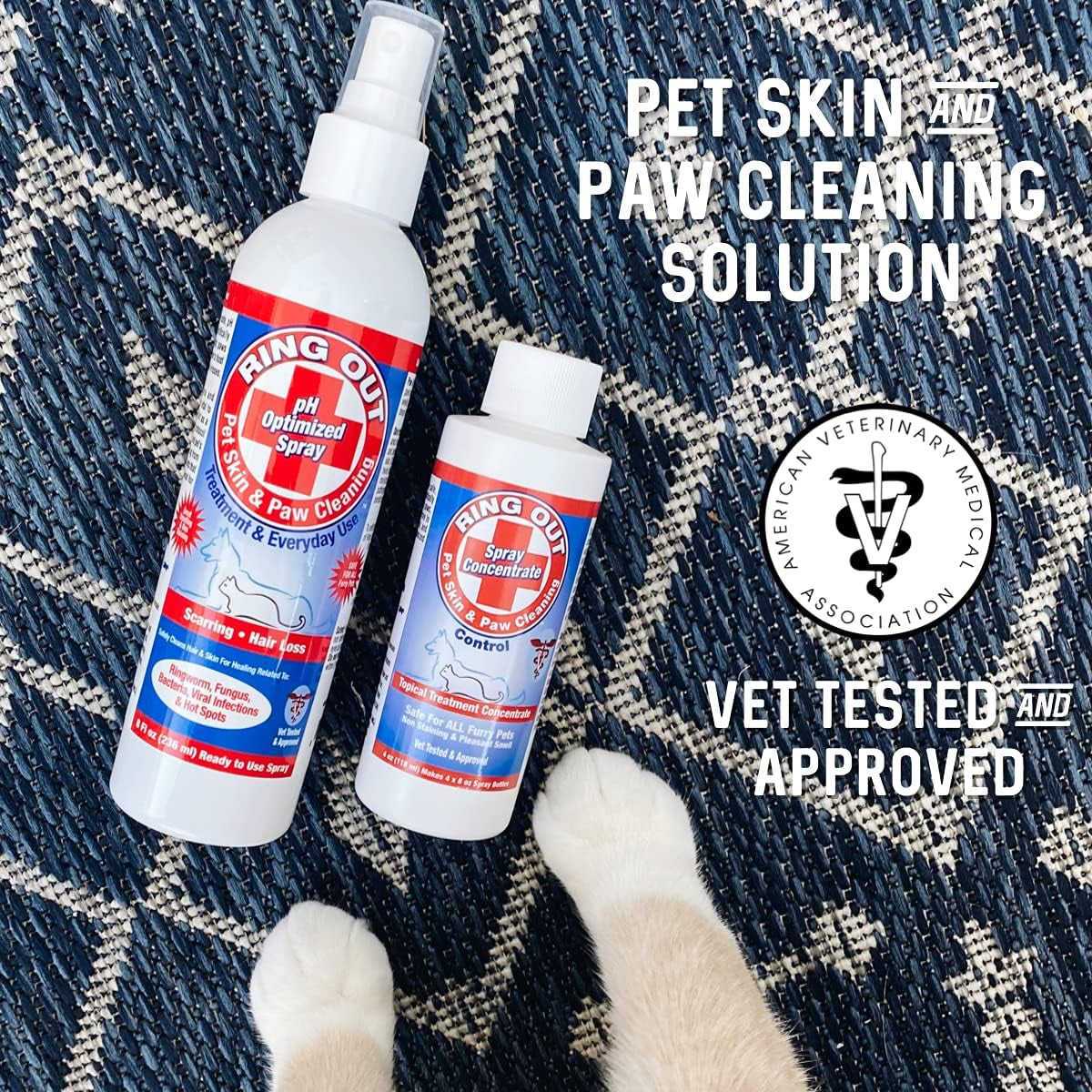 Ring Out for Pets: Control & Help Ringworm | Clean Pets Skin & Paws | Recovery &