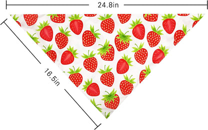 2 Pack Summer Dog Cat Bandana, Strawberry Watermelon Bandana for Small Medium Large Dogs Pets Puppies Pets (Strawberry/Watermelon)