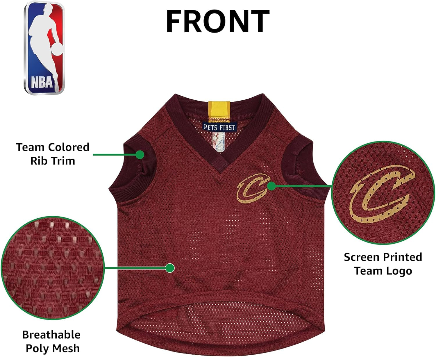 NBA CLEVELAND CAVALIERS DOG Jersey, X-Large - Tank Top Basketball Pet Jersey