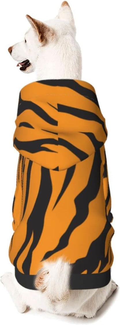 Brown Tiger Miniature Pets Hoodies Tiger Dog Costume Pet Winter Sweatshirt for Small Dogs Pets