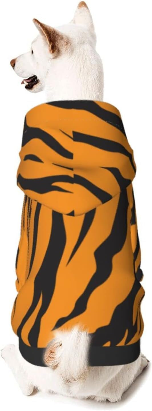 Brown Tiger Miniature Pets Hoodies Tiger Dog Costume Pet Winter Sweatshirt for Small Dogs Pets