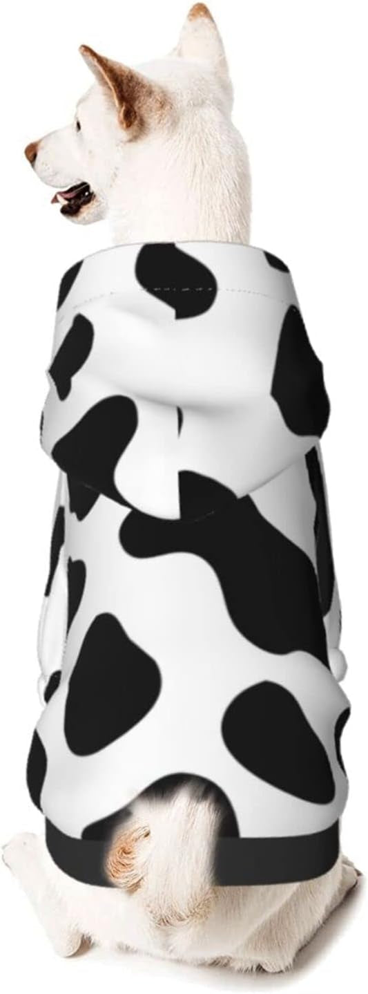 Cow Print Miniature Pets Hoodies Dog Cow Costume Pet Winter Sweatshirt Cow Costume for Small Dogs Pets