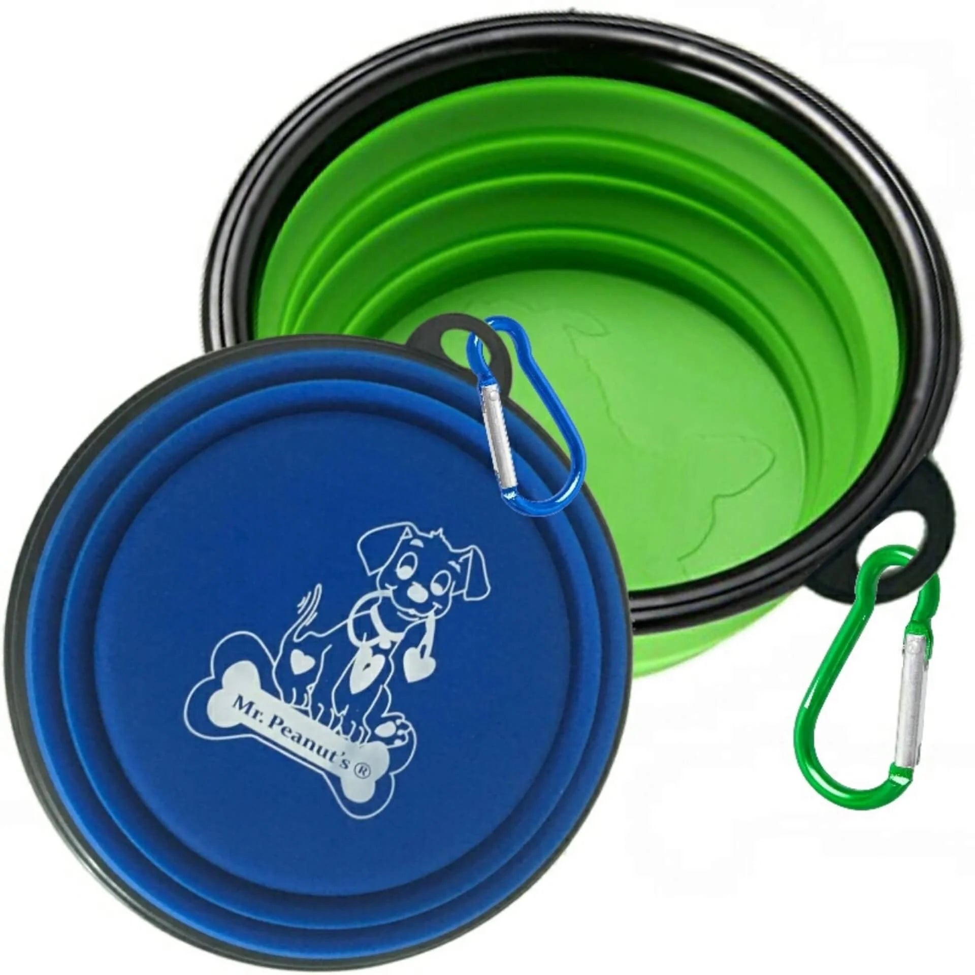 2 Pack XL 34Oz Collapsible Travel Bowls for Larger Pets