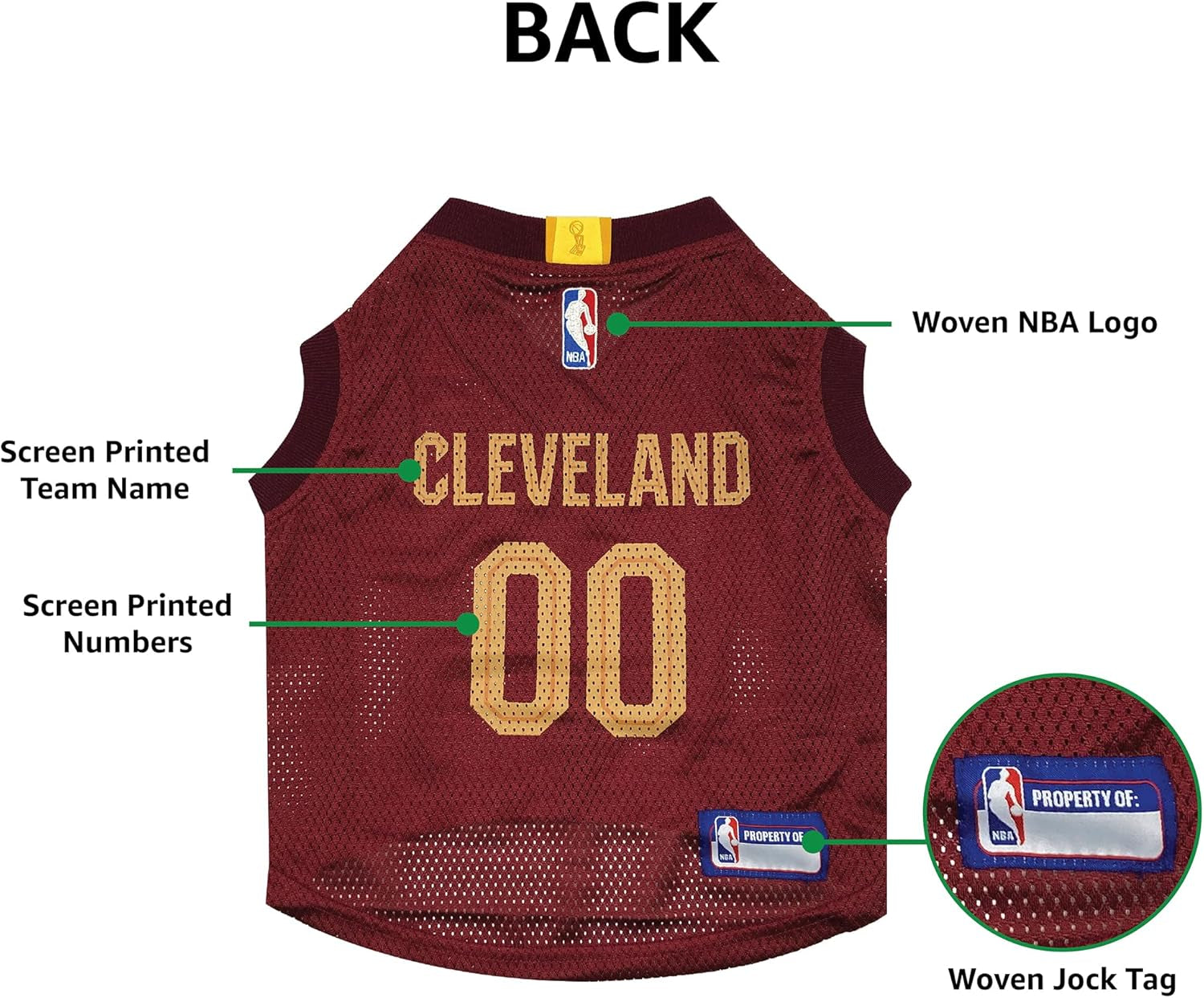 NBA CLEVELAND CAVALIERS DOG Jersey, X-Large - Tank Top Basketball Pet Jersey