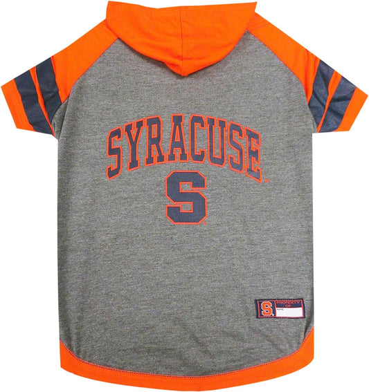 NCAA Syracuse Orange Hoodie for Dogs & Cats, Medium Collegiate Licensed Dog Hoody Tee Shirt. Sports Hoody T-Shirt for Pets. College Sporty Dog Hoodie Shirt.