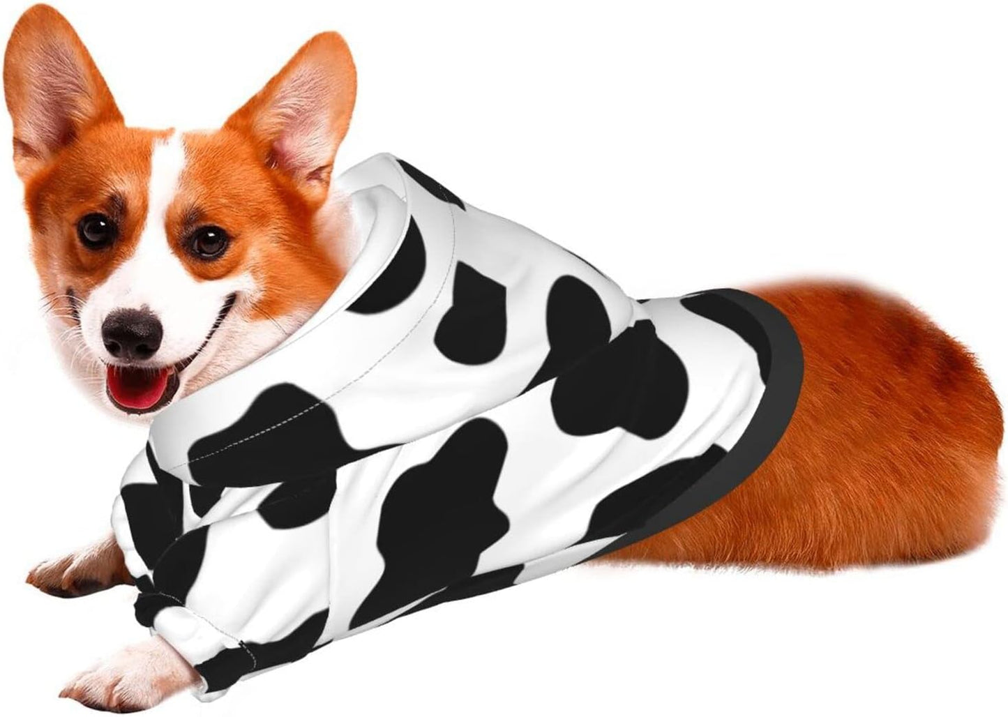 Cow Print Miniature Pets Hoodies Dog Cow Costume Pet Winter Sweatshirt Cow Costume for Small Dogs Pets