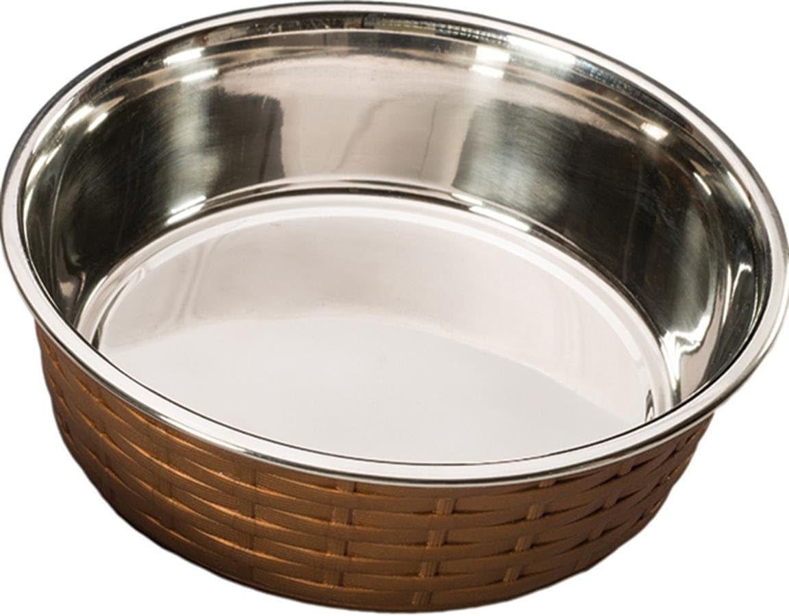 Ethical Pets Soho Basket Weave Stainless Dog Dish, 15 Oz, Copper (58502.0)