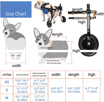 Small Dog Wheelchair, Adjustable Dog Wheelchairs-Mobility Aids for Disabled Pets, Suitable for Pets Weighing 8-20 Pounds
