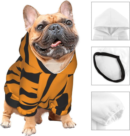 Brown Tiger Miniature Pets Hoodies Tiger Dog Costume Pet Winter Sweatshirt for Small Dogs Pets