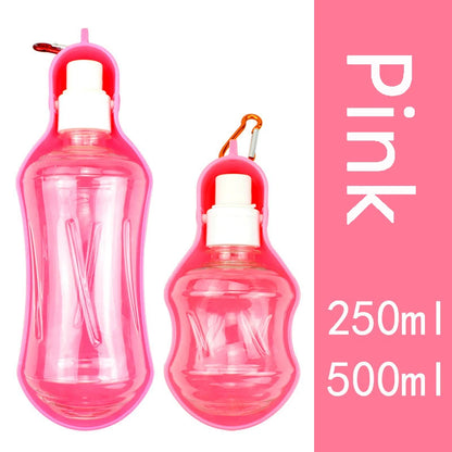 Water Bottle with Bowl for Pets, Outdoor Drinking Dispenser, Portable, Travel, Small and Medium Dogs, 250Ml, 500Ml