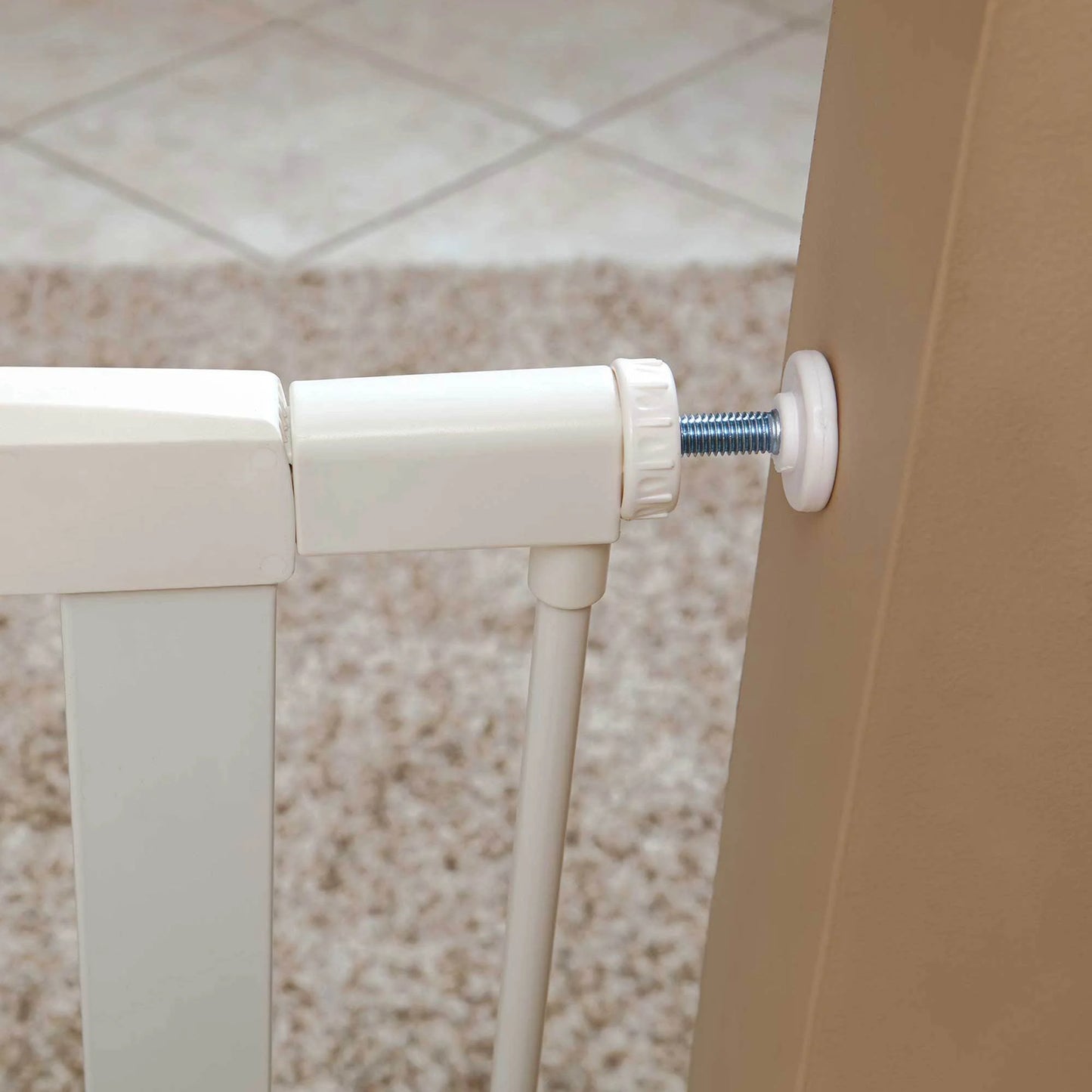 39" White Steel Pet Gate