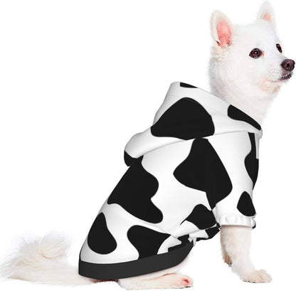 Cow Print Miniature Pets Hoodies Dog Cow Costume Pet Winter Sweatshirt Cow Costume for Small Dogs Pets