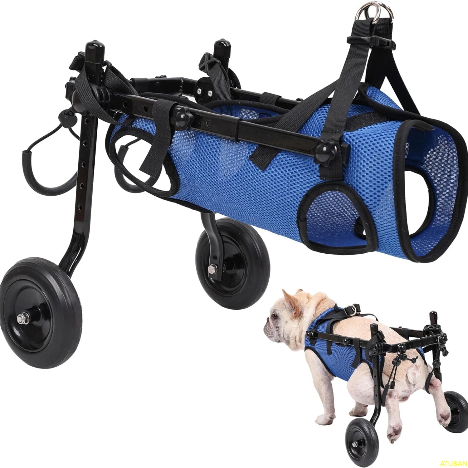 Small Dog Wheelchair, Adjustable Dog Wheelchairs-Mobility Aids for Disabled Pets, Suitable for Pets Weighing 8-20 Pounds