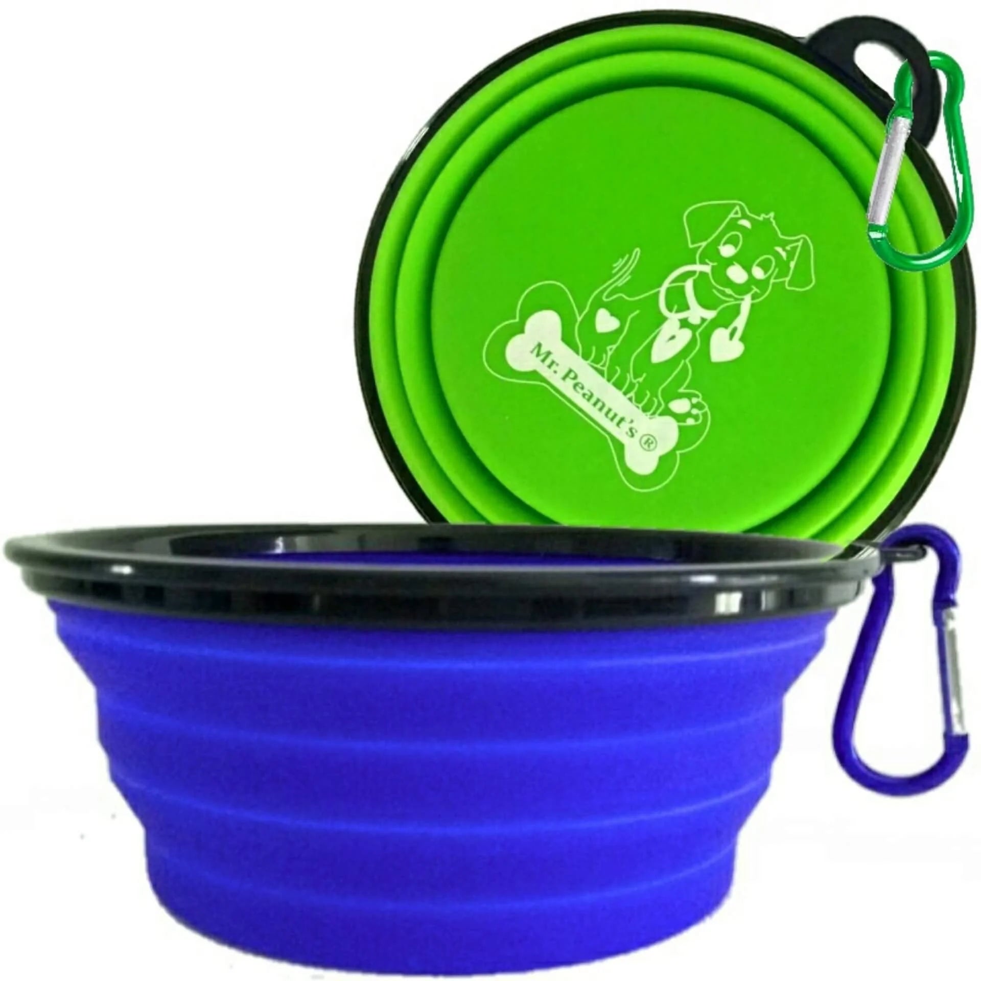 2 Pack XL 34Oz Collapsible Travel Bowls for Larger Pets