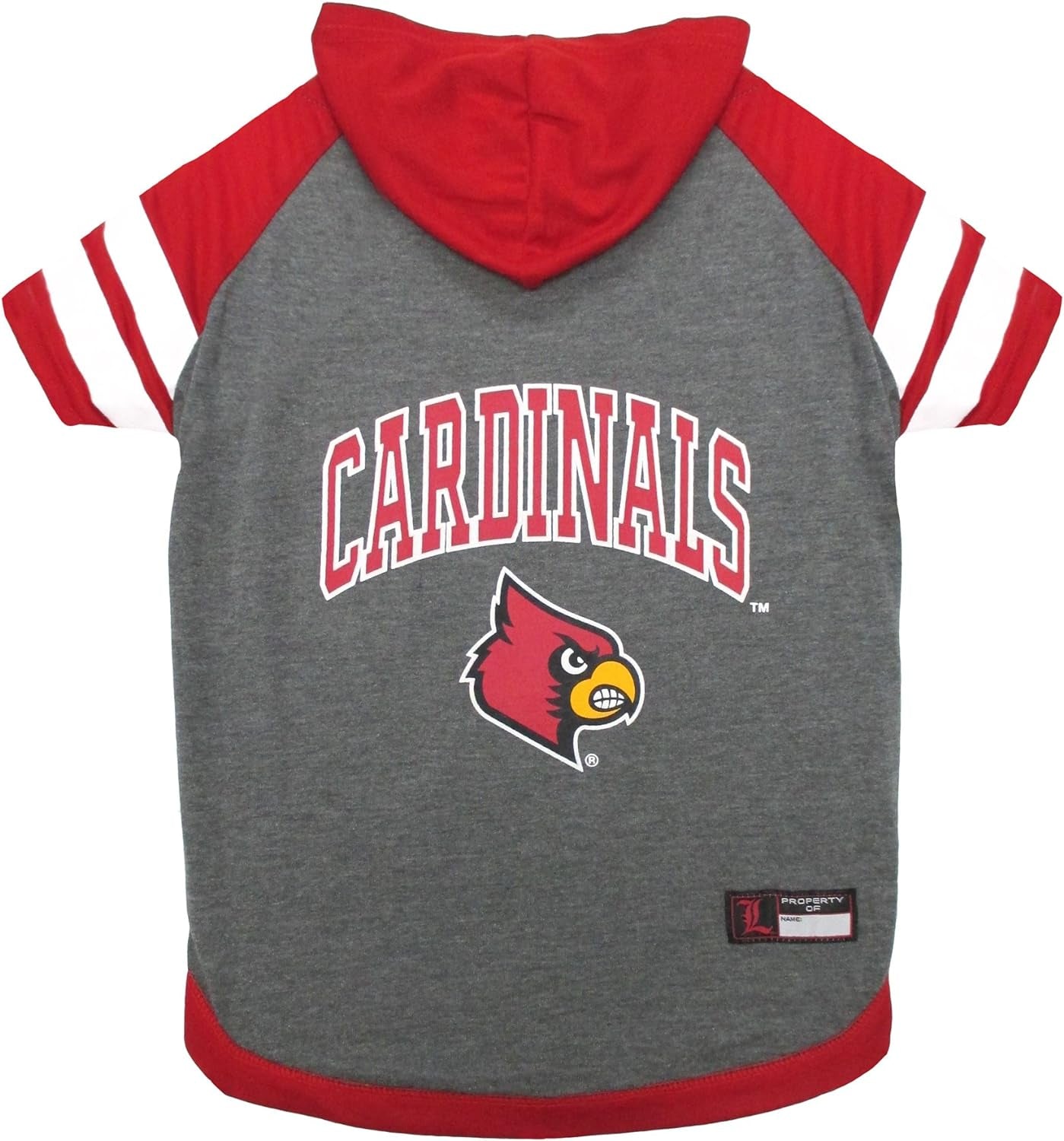 NCAA Louisville Cardinals Hoodie for Dogs & Cats, Small Collegiate Licensed Dog Hoody Tee Shirt. Sports Hoody T-Shirt for Pets. College Sporty Dog Hoodie Shirt.
