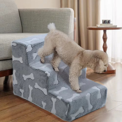 Ladder Dogs Pets Bone Shape Puppys Stairs beside the Sofa Bed Ramp for Dogs Protecting Pets Joint Safety Stairs for Elderly Dogs