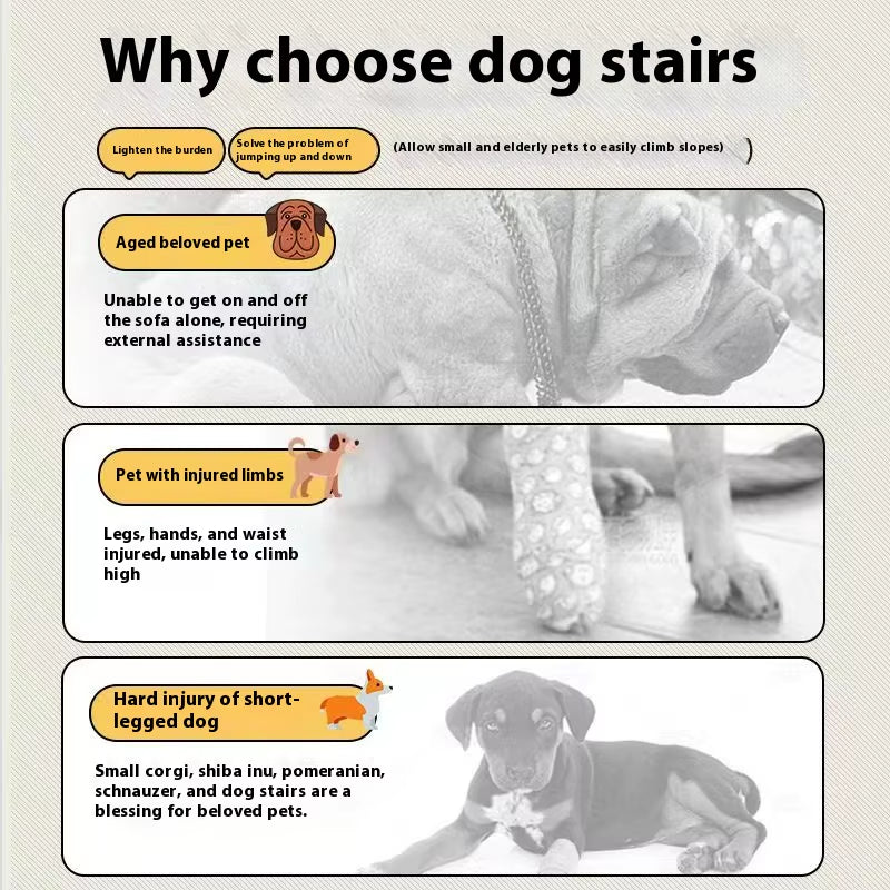 Ladder Dogs Pets Bone Shape Puppys Stairs beside the Sofa Bed Ramp for Dogs Protecting Pets Joint Safety Stairs for Elderly Dogs