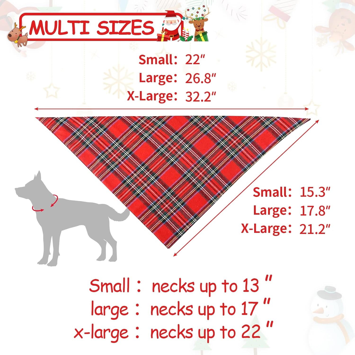2 Pack Dog Bandana Christmas Classic Plaid Pets Scarf Triangle Bibs Kerchief Set Pet Costume Accessories Decoration for Small Medium Large Dogs Cats Pets (Green + Red, Small)
